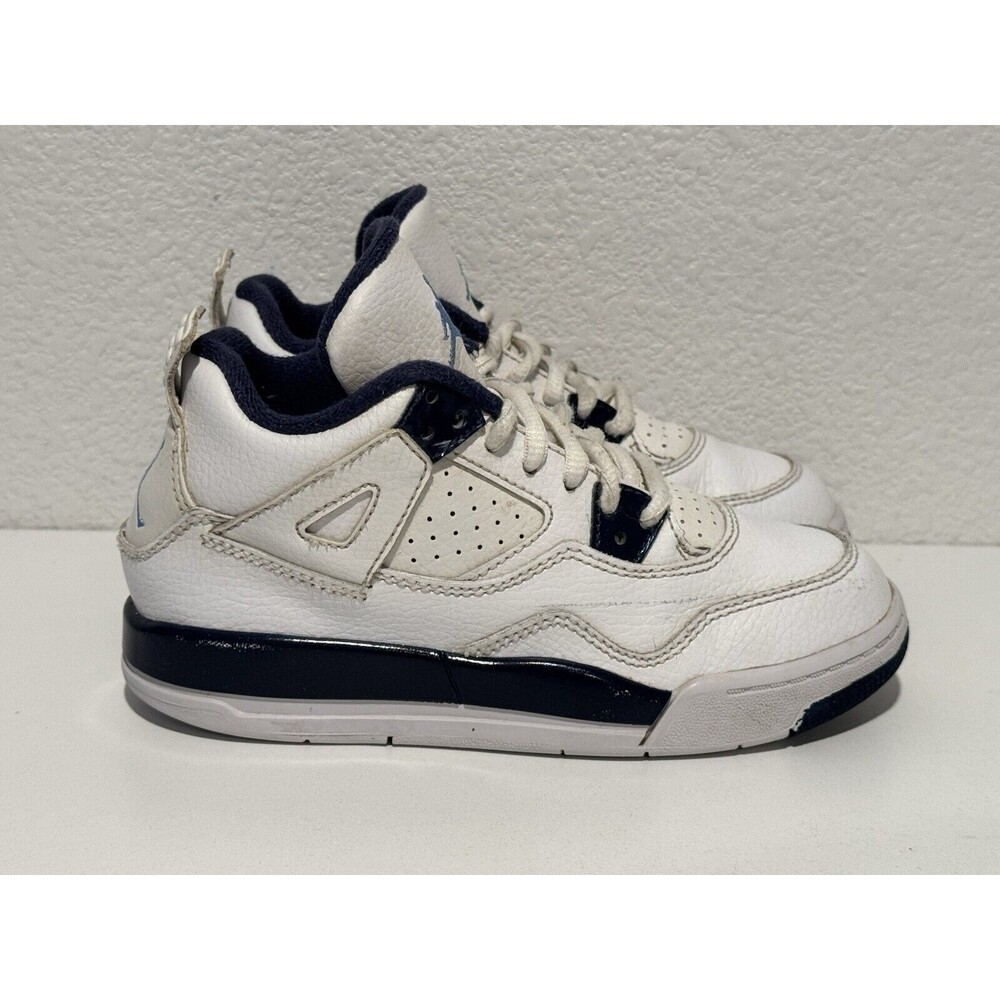 Nike Air Jordan IV 4 Retro LS PS LEGEND BLUE Shoes Youth Sz 12.5C 707430-107 - Picture 6 of 15